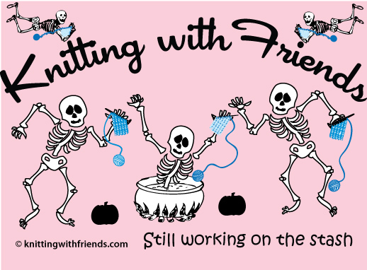 Knitting With Friends Graphic Hoodie - Dancing Skeletons Design