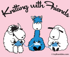 Knitting With Friends Graphic Hoodie - Three Friends Design