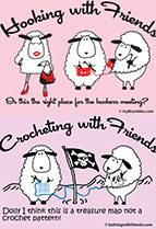 Hooking/Crocheting With Friends Long Sleeve T-Shirt by KWF