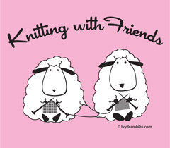 Knitting With Friends Graphic Hoodie - Two Sheep Design