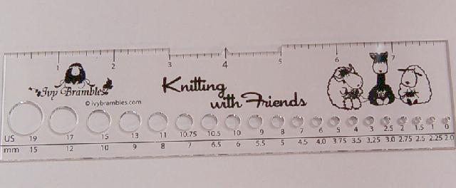 Knitting With Friends Needle Gauge - Three Friends