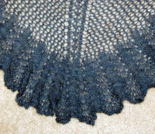 Ivy Brambles Midnight Ruffles Lace Shawl Pattern by Jocre Arts