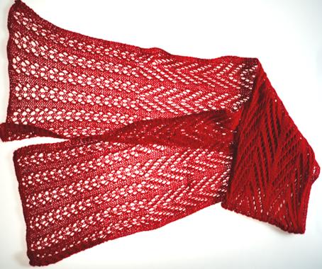 Ivy Brambles Scarlet Cashmere Scarf Pattern by Patti Waters