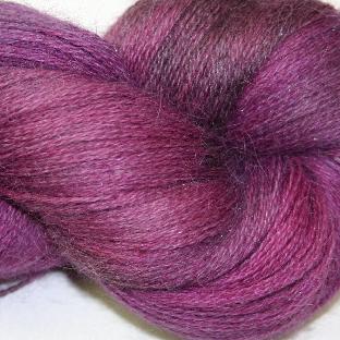 Ivy Brambles Silver Cloud Suri Alpaca Glitter Lace Yarn - 113 Wild Blackberry