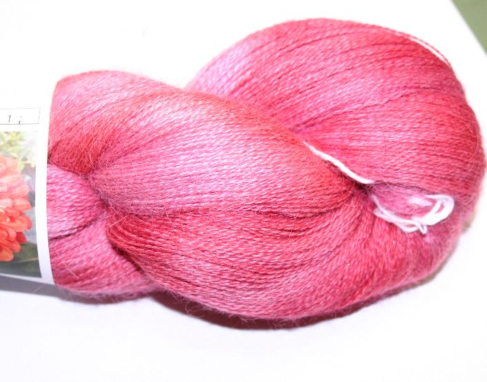 Ivy Brambles Silver Cloud Suri Alpaca Glitter Lace Yarn - 121 Zinnia