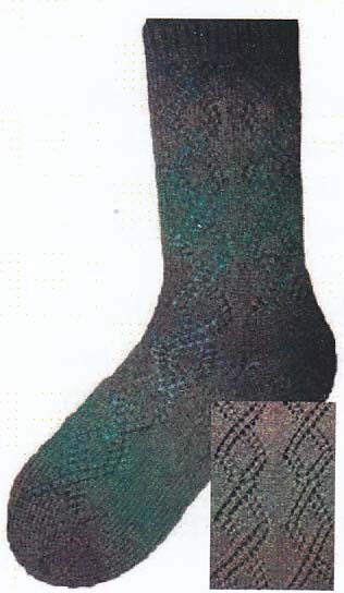 Right Cross Lace Socks Pattern
