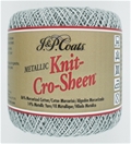 JP Coats Knit-Cro-Sheen Size 10 Crochet Cotton #M410S Metallic Silver - 100 yards