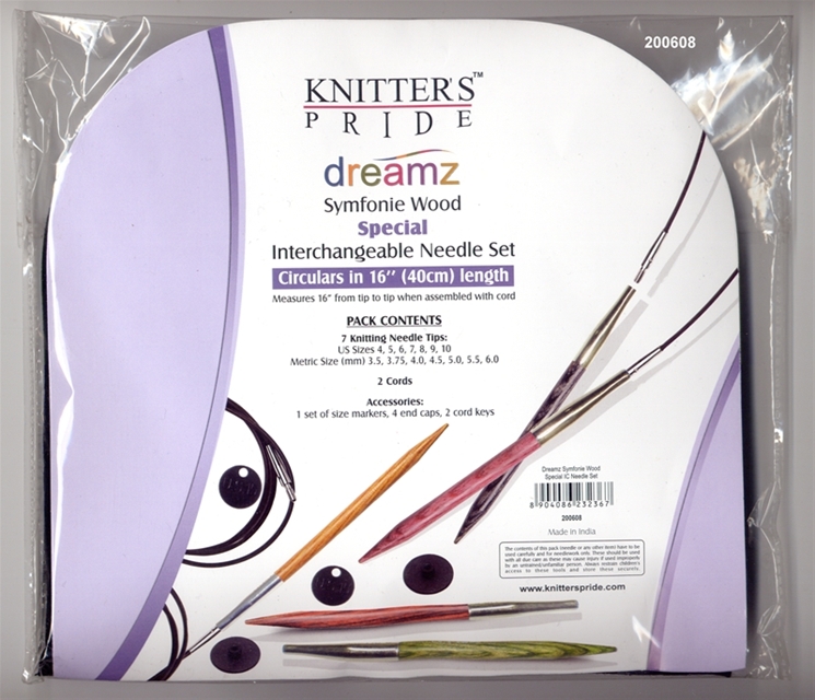 Knitters Pride Dreamz Symfonie Wood Interchangeable 16 Inch Circular Knitting Needles Special Set