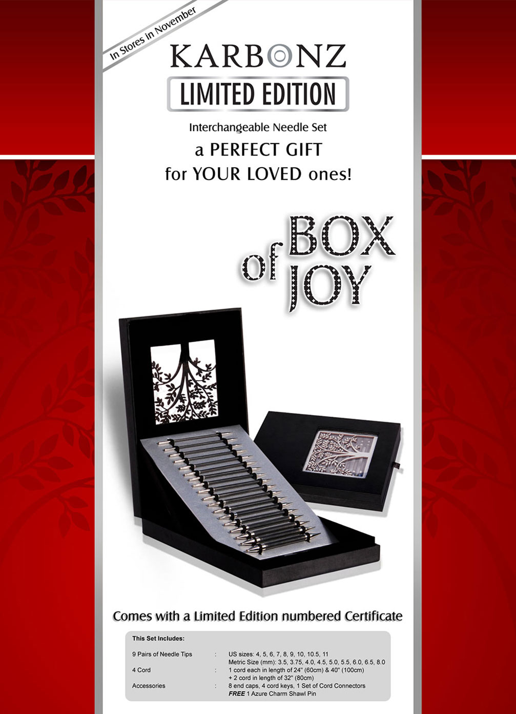 Knitters Pride Box of Joy Karbonz Deluxe Limited Edition Interchangeable Needle Set