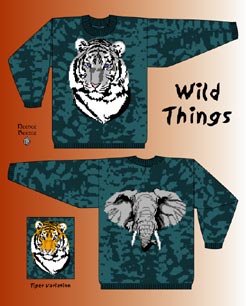 Needle Beetle Sweater Pattern Wild Things Tiger and Elephant