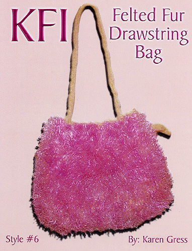 Felted Fur Drawstring Bag - 06