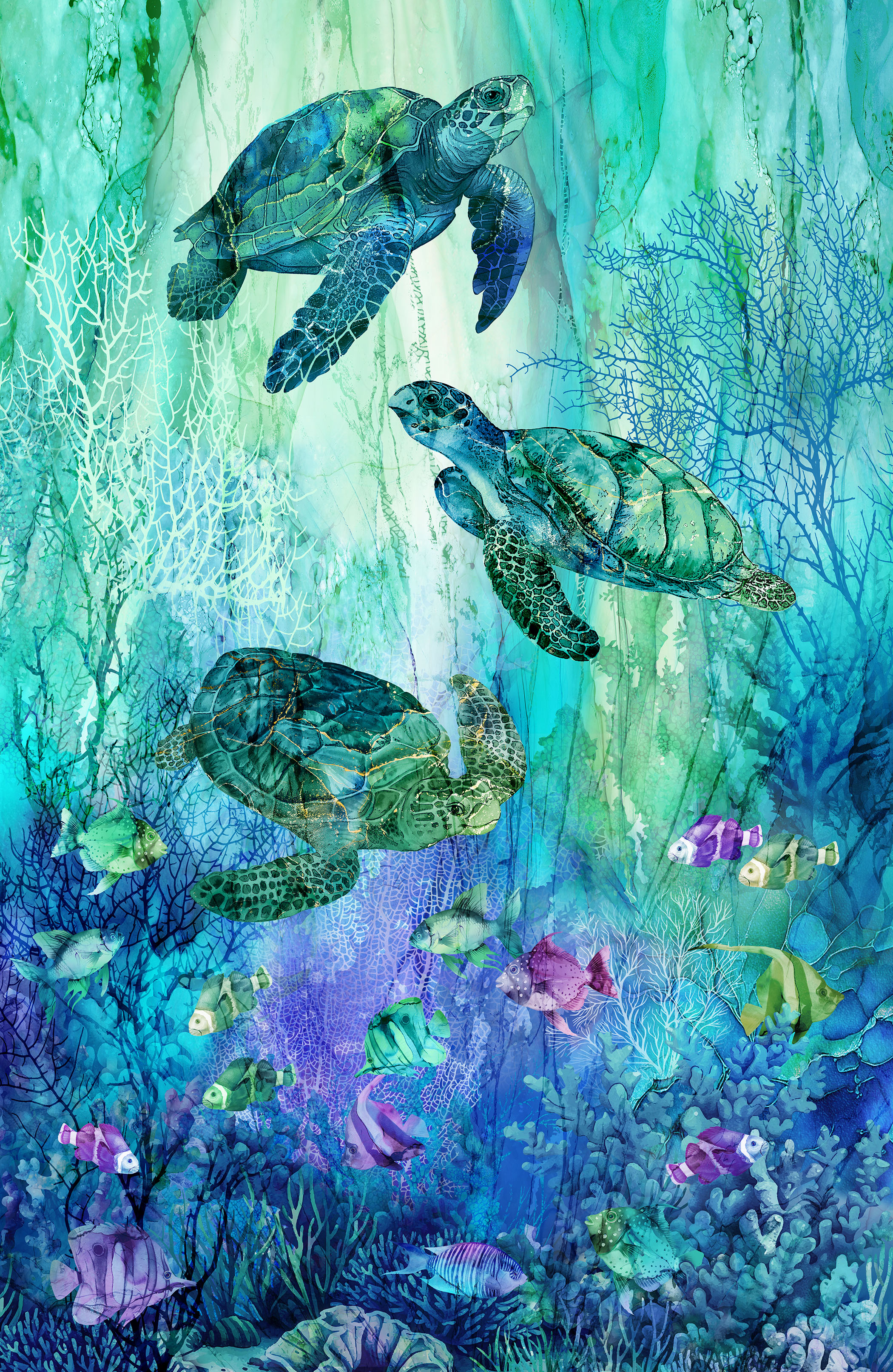 Coral Reef Collection Northcott - Panel DP28875-66