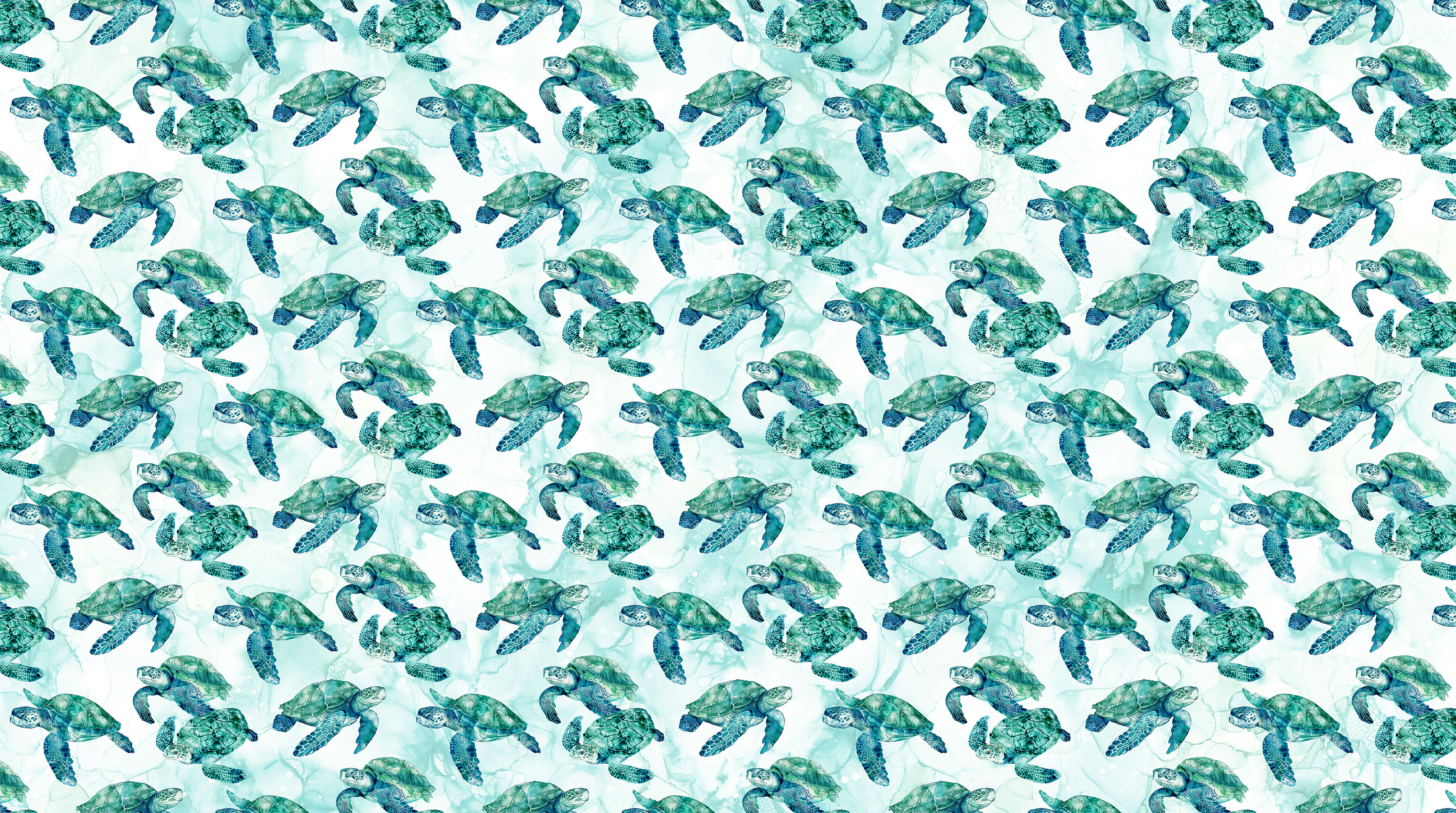 Coral Reef 100% Cotton Fabric - By the Yard - DP28878-10 Turtles White