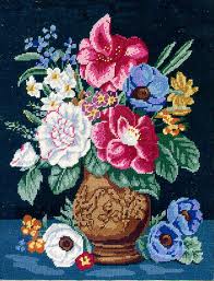 Elsa William Needlepoint Kit - Royal Floral 06418 Elsa William Needlepoint Kit - Royal Floral 06418