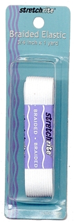 Stretch Rite Polyester Braided Elastic 3934W - 3/4 inch White