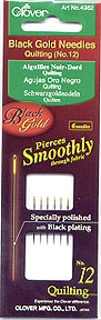 Clover #4982 Black Gold Quilting Needles #12