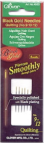 Clover #4983 Black Gold Quilting Needles #9-10-12