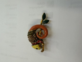 Rhinestone Brooch - Chameleon