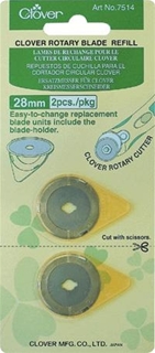 Clover #7514 Rotary Blade Refill 28mm 2pc Per Card