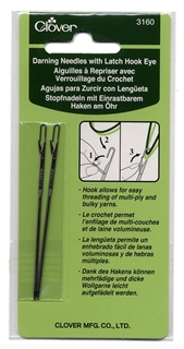 Clover #3160 Clover Darning Needles with Latch Hook Eye 2Ct