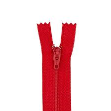 22 inch (56 cm) - Medium Weight Separating Zipper - Atom Red