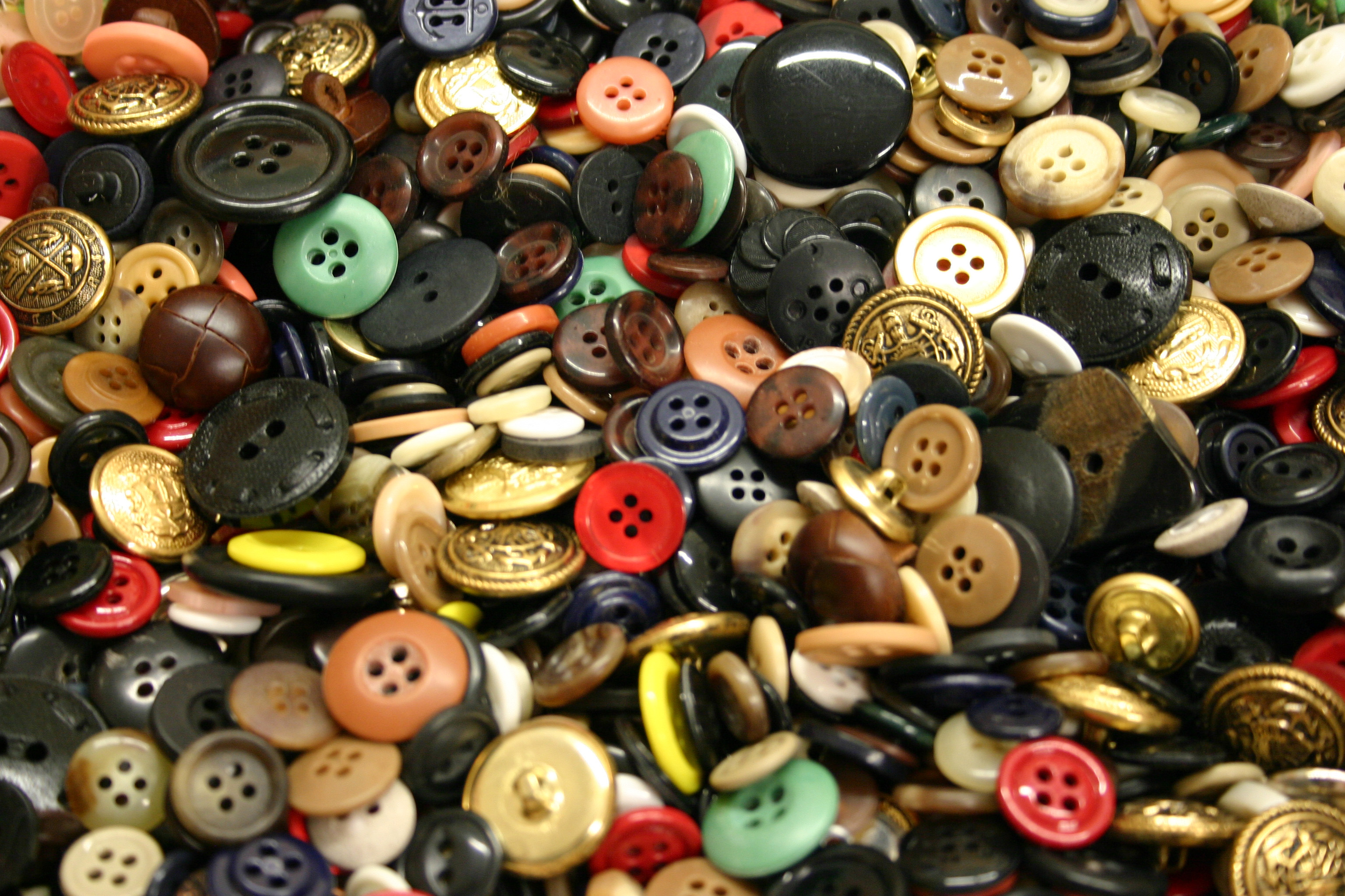 Bulk Buy Buttons of Mixed Colors, Assorted Shapes, Varies Sizes - 50 grams (70-200 buttons)