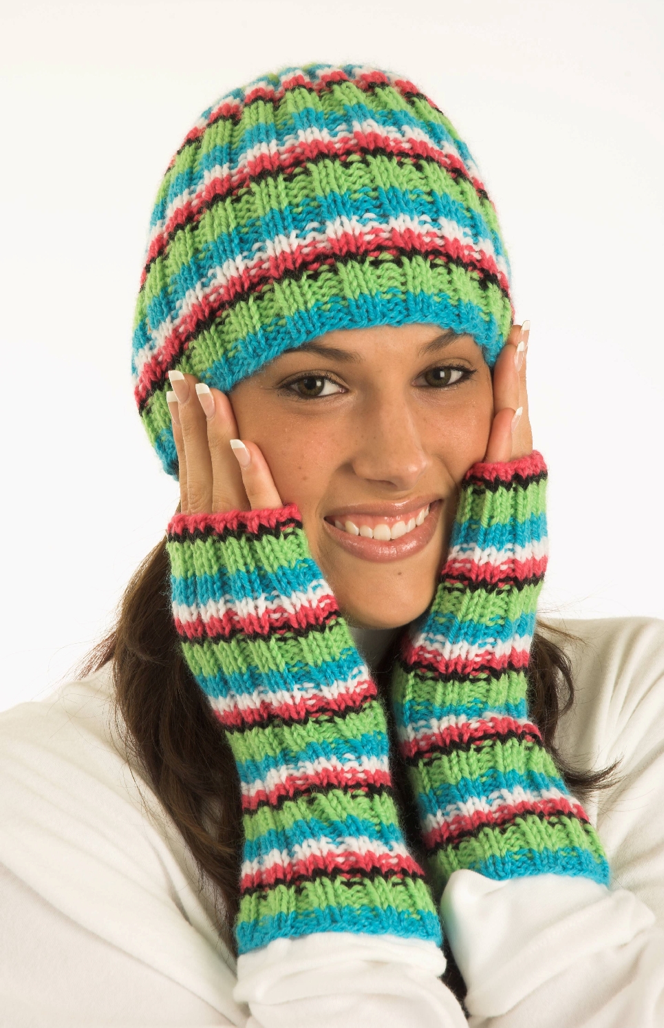 Ribbed Hat, Leggings and Mitts Pattern #F166