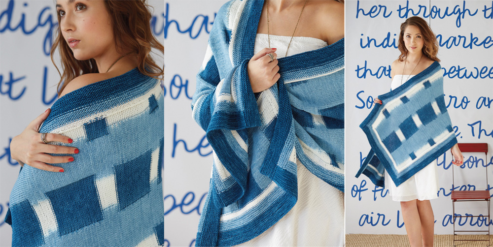 Prism  Yarns Vogue Knitting Spring 2016 Shades Blue Wrap Tencel Tape Yarn Kit in Colorway Grays
