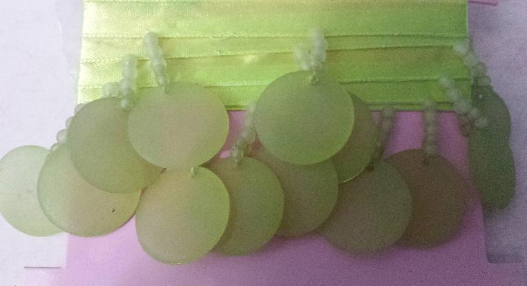 Glam It Up Embellishments - 3 Feet (.91 M) Trim - Circles Lime with Beads