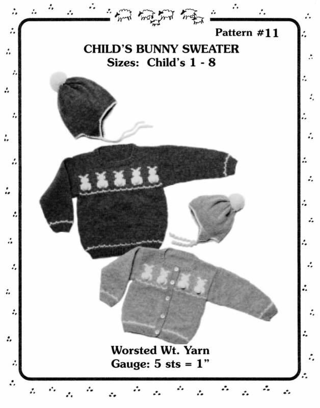 Yankee Knitters Childs Bunny Sweater - Size Childs 1-8