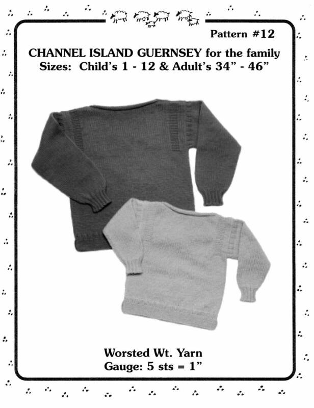 Yankee Knitters Channel Island Guernsey for the Family  - Size Child 2-12 & Adul