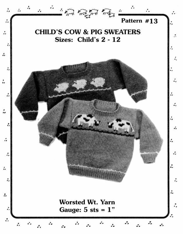 Yankee Knitters Childs Cow & Pig Sweaters - Childs 2-12