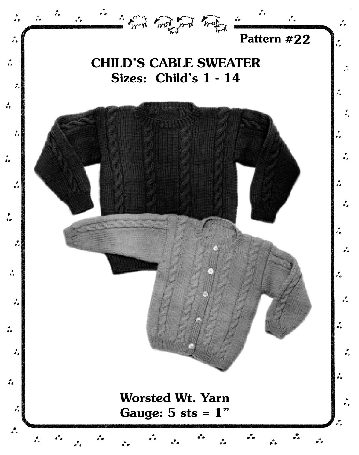 Yankee Knitters Child Cable Sweater - Child 1-14