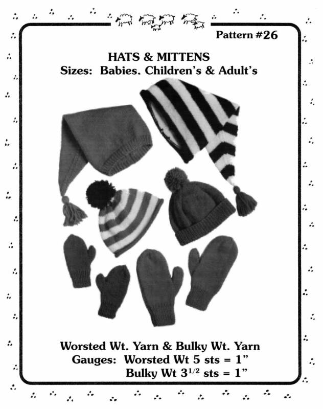 Yankee Knitters Hats & Mittens -  Sizes Babies Childrens & Adults