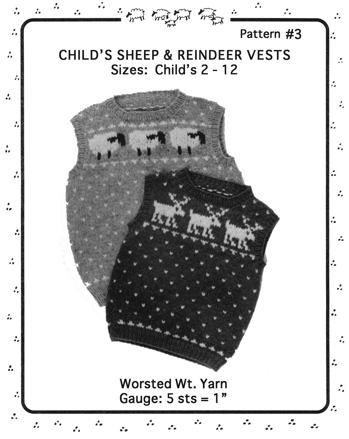 Yankee Knitters Childs Sheep & Reindeer Vests - Childs 2-12 #3