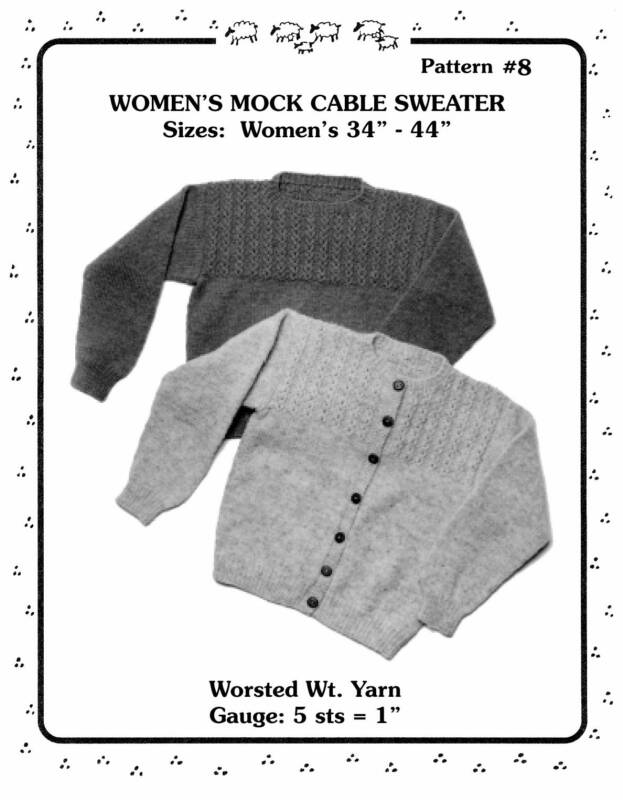 Yankee Knitters Womens Mock Cable Sweater  - Size 34 - 44 inch