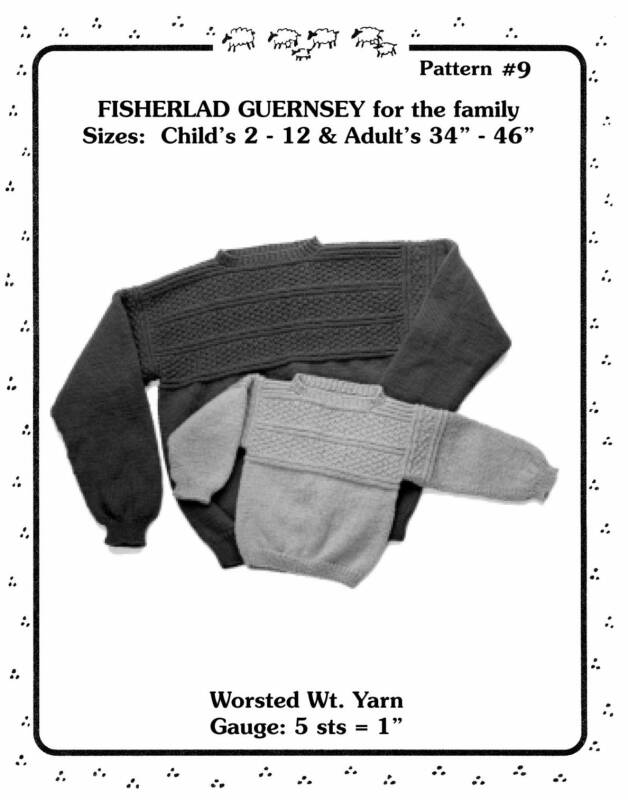 Yankee Knitters Fisherlad Guernsey for the Family - Size Child 2-12 & Adult 34 -
