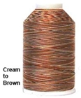 YLI 40/3 Variegated Machine Quilting Thread - 02V Cream Brown