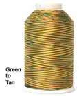 YLI 40/3 Variegated Machine Quilting Thread - 08V Green Tan