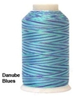 YLI 40/3 Variegated Machine Quilting Thread - 80V Danube Blues