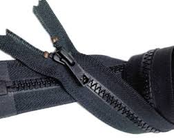 24 inch  - YKK Jacket Separating Zipper - Black w Black Metal Teeth