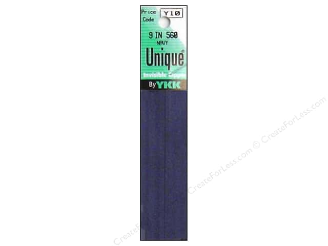 09 inch (23 cm) - Invisible Zipper - Unique by YKK - Navy