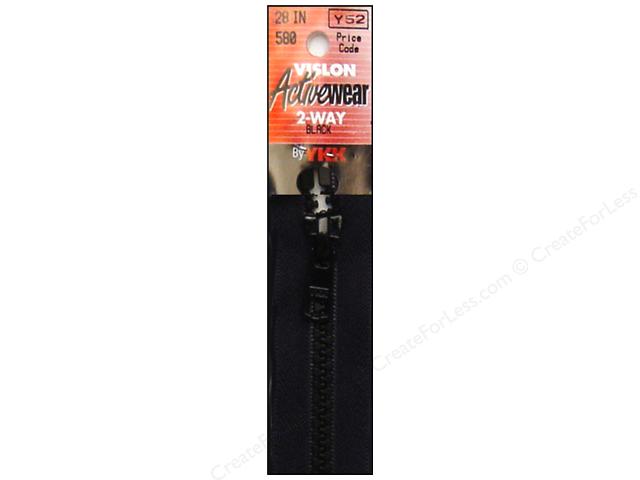 48 inch (120 cm) - YKK Vislon Activewear 2-Way Zipper - Black
