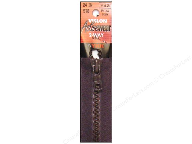 16 inch (40 cm) - YKK Vislon Activewear Separating Zipper - Sable