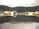 18.5 inch (47 cm) - YKK Jacket Two Way Open Ended Separating Zipper - Black w Brass Teeth